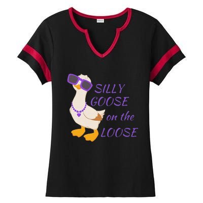 Silly Goose On The Loose Ladies Halftime Notch Neck Tee