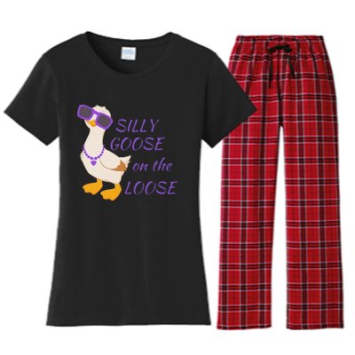 Silly Goose On The Loose Women's Flannel Pajama Set