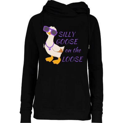 Silly Goose On The Loose Womens Funnel Neck Pullover Hood