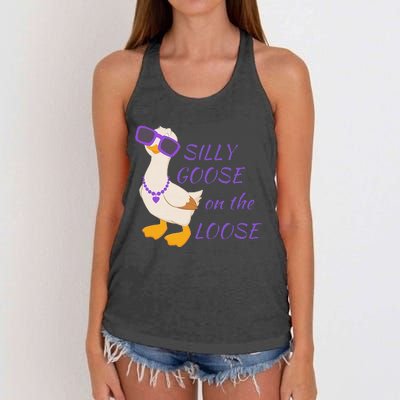 Silly Goose On The Loose Women's Knotted Racerback Tank