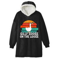 Silly Goose On The Loose Vintage Tee Cool Gift Hooded Wearable Blanket