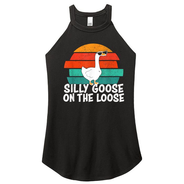 Silly Goose On The Loose Vintage Tee Cool Gift Women’s Perfect Tri Rocker Tank