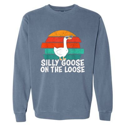 Silly Goose On The Loose Vintage Tee Cool Gift Garment-Dyed Sweatshirt