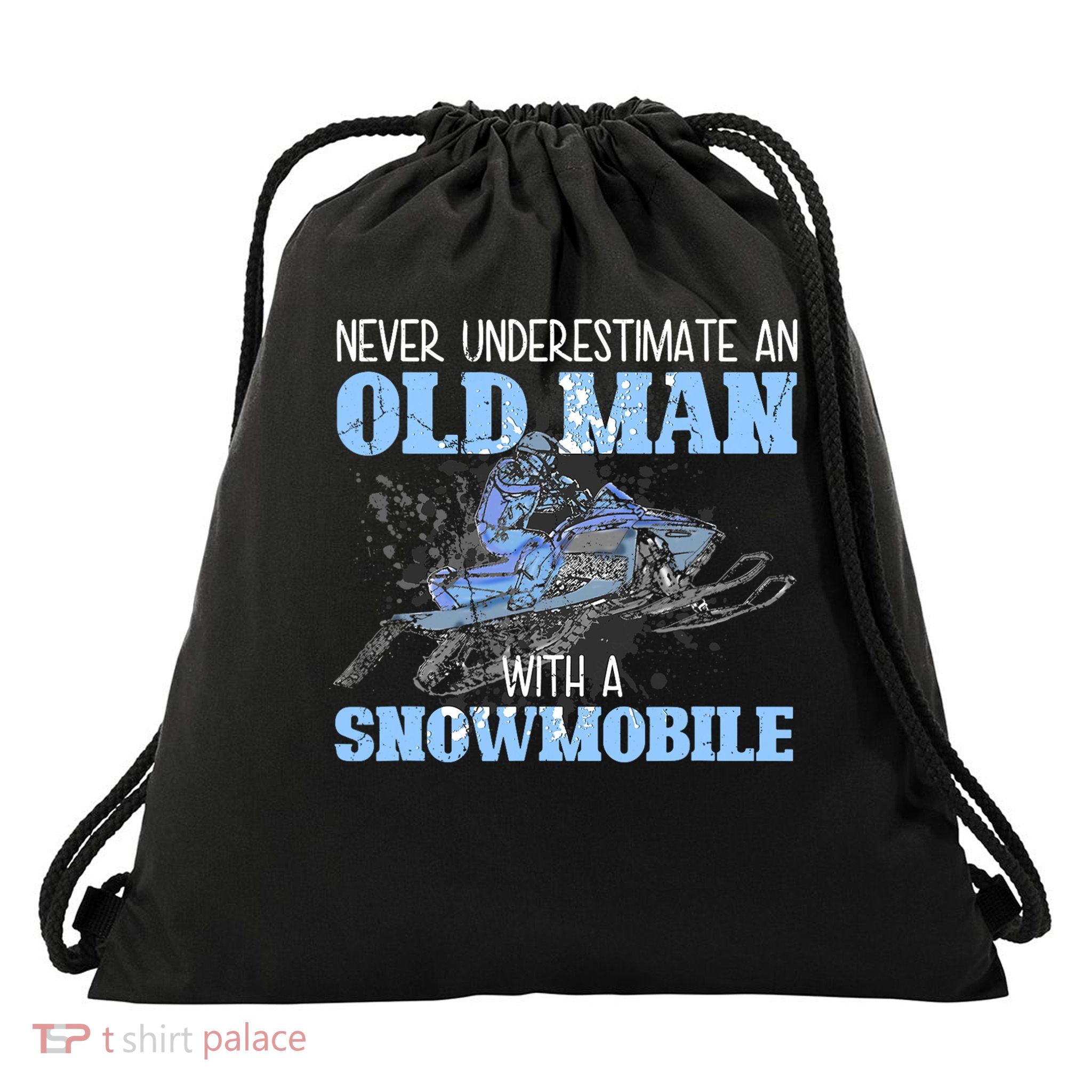 Snowmobile Gear Old Man Beard Snowmobile Helmet Snowmobiles Drawstring Bag