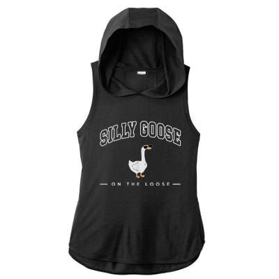 Silly Goose On The Loose Funny Silly Goose University Ladies PosiCharge Tri-Blend Wicking Draft Hoodie Tank