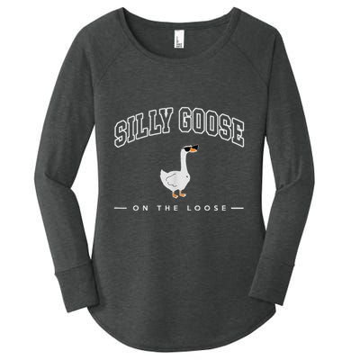 Silly Goose On The Loose Funny Silly Goose University Women's Perfect Tri Tunic Long Sleeve Shirt