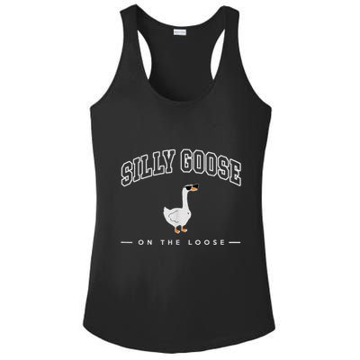 Silly Goose On The Loose Funny Silly Goose University Ladies PosiCharge Competitor Racerback Tank