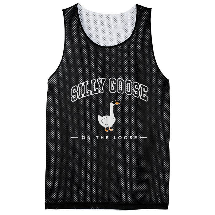 Silly Goose On The Loose Funny Silly Goose University Mesh Reversible Basketball Jersey Tank