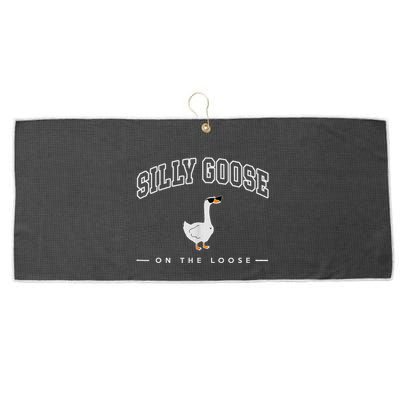 Silly Goose On The Loose Funny Silly Goose University Large Microfiber Waffle Golf Towel