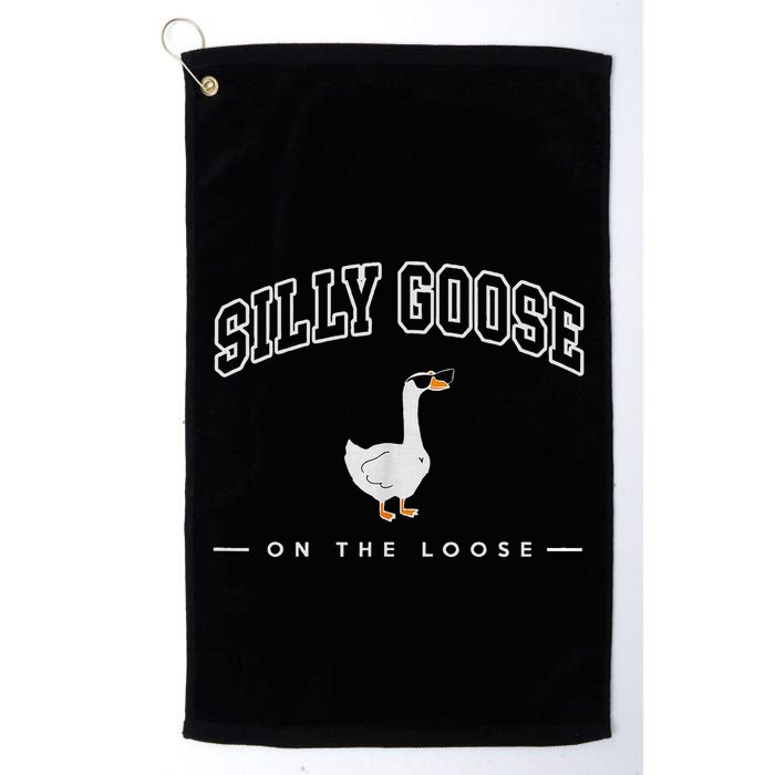 Silly Goose On The Loose Funny Silly Goose University Golf Towel