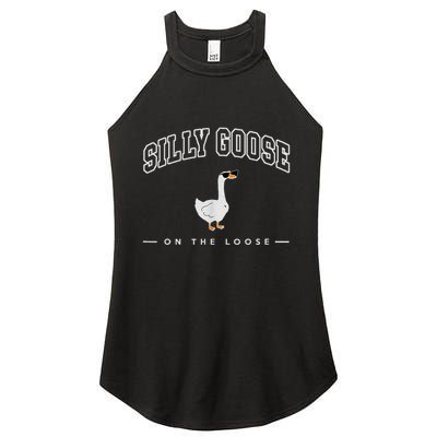 Silly Goose On The Loose Funny Silly Goose University Women's Perfect Tri Rocker Tank