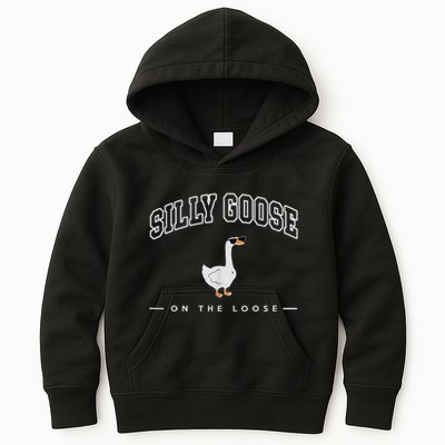 Silly Goose On The Loose Funny Silly Goose University Kids Hoodie