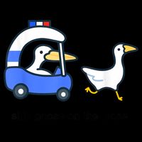 Silly Goose On The Loose Police Car And Duck Stripe Pom Pom Beanie