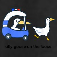 Silly Goose On The Loose Police Car And Duck 7 Panel Mesh Trucker Snapback Hat