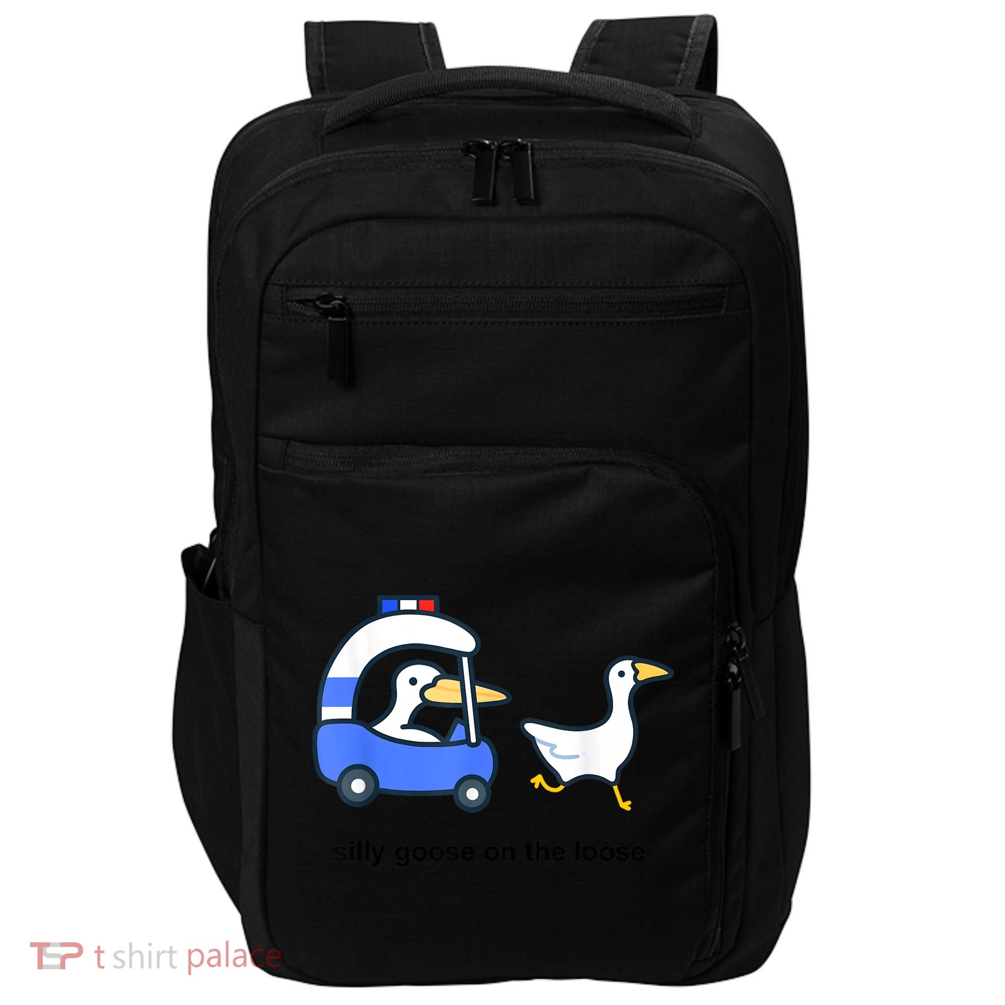 Silly Goose On The Loose Police Car And Duck Impact Tech Backpack
