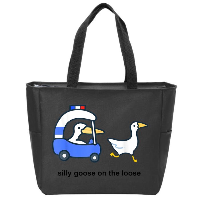 Silly Goose On The Loose Police Car And Duck Zip Tote Bag