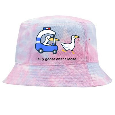 Silly Goose On The Loose Police Car And Duck Tie-Dyed Bucket Hat