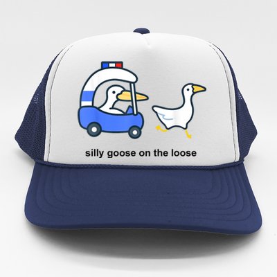 Silly Goose On The Loose Police Car And Duck Trucker Hat