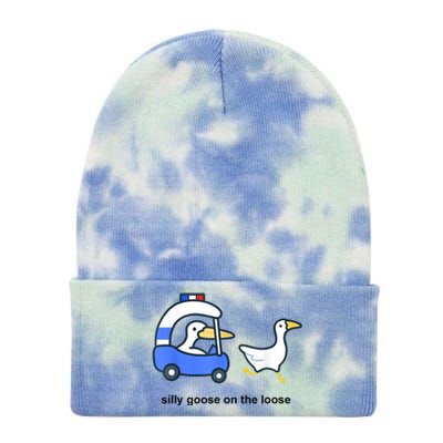 Silly Goose On The Loose Police Car And Duck Tie Dye 12in Knit Beanie