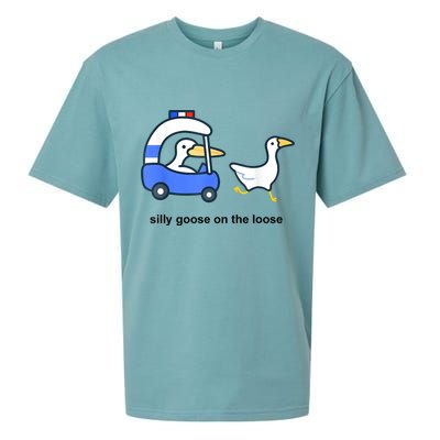 Silly Goose On The Loose Police Car And Duck Sueded Cloud Jersey T-Shirt