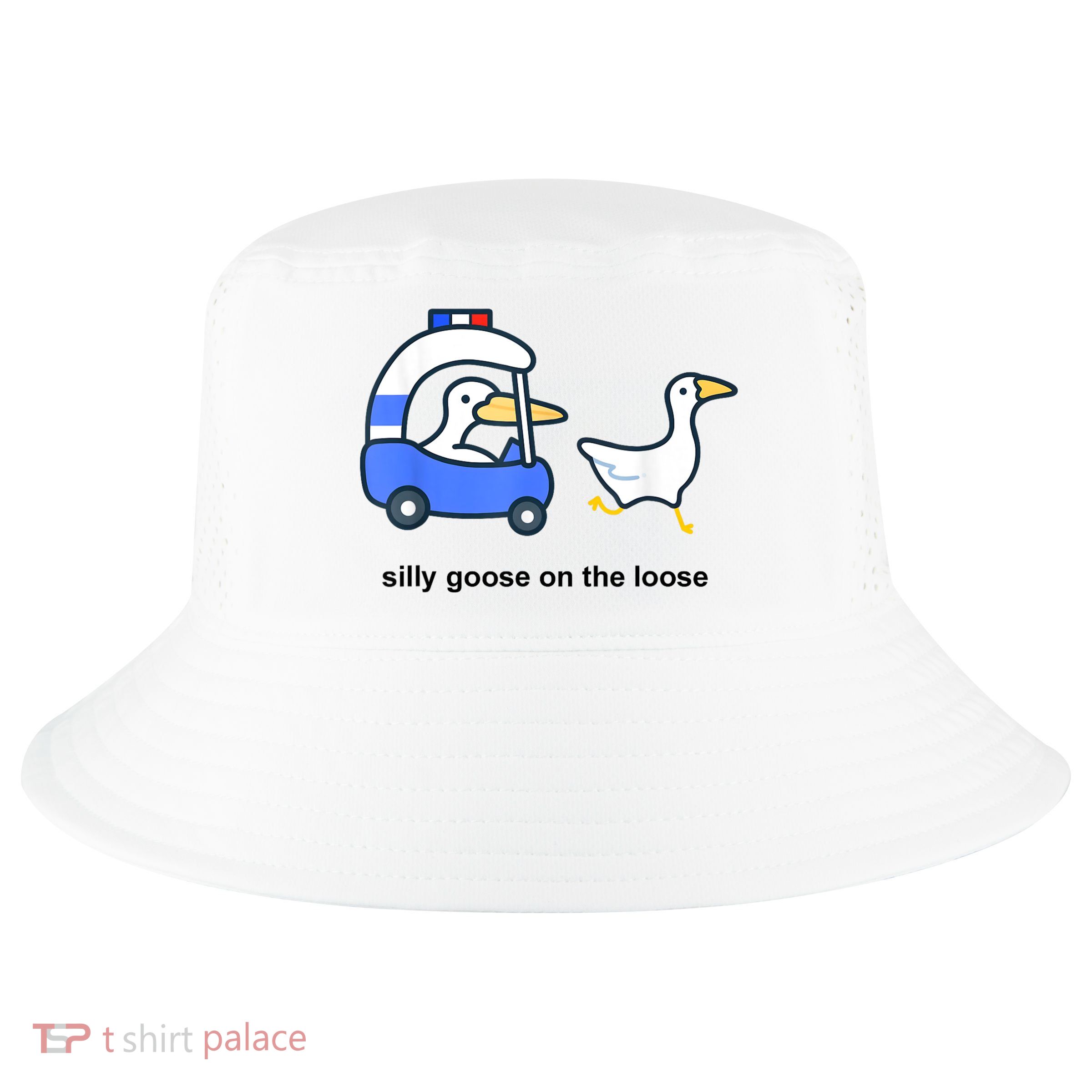 Silly Goose On The Loose Police Car And Duck Cool Comfort Performance Bucket Hat