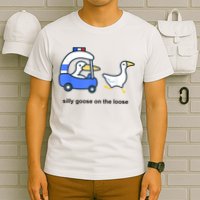 Silly Goose On The Loose Police Car And Duck T-Shirt