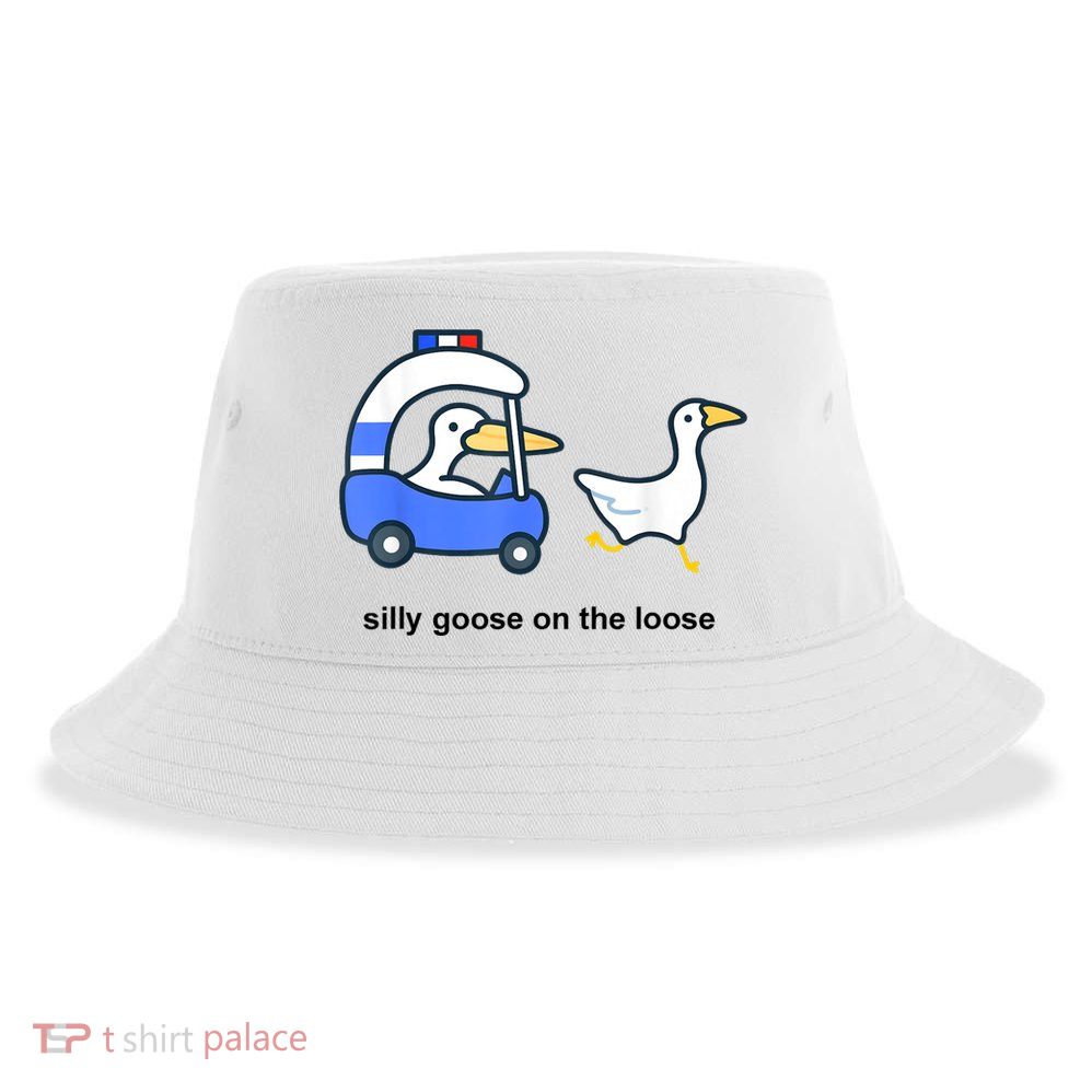 Silly Goose On The Loose Police Car And Duck Sustainable Bucket Hat