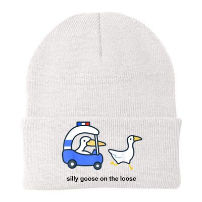 Silly Goose On The Loose Police Car And Duck Knit Cap Winter Beanie