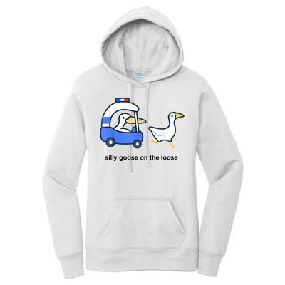 Silly Goose On The Loose Police Car And Duck Women's Pullover Hoodie