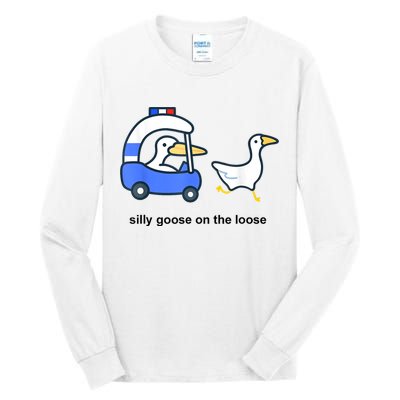 Silly Goose On The Loose Police Car And Duck Tall Long Sleeve T-Shirt