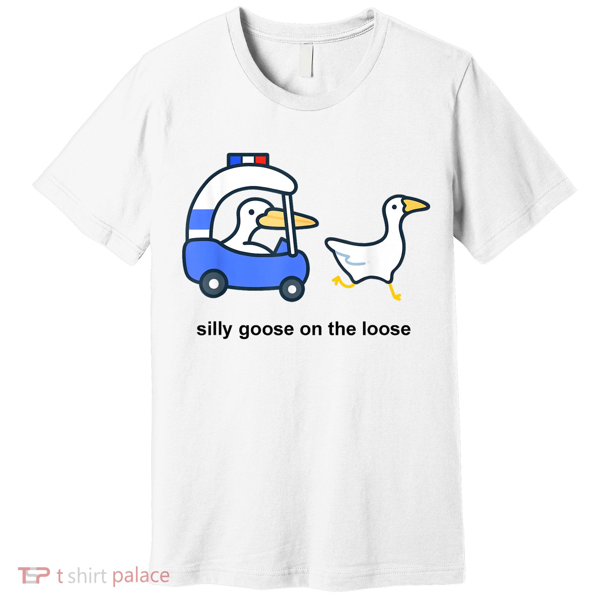 Silly Goose On The Loose Police Car And Duck Premium T-Shirt