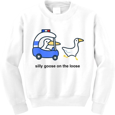 Silly Goose On The Loose Police Car And Duck Kids Sweatshirt