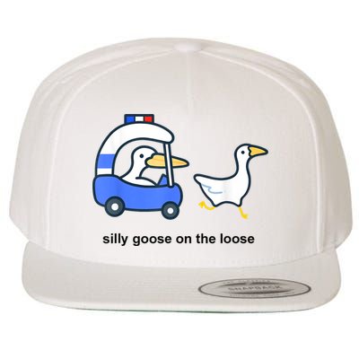 Silly Goose On The Loose Police Car And Duck Wool Snapback Cap