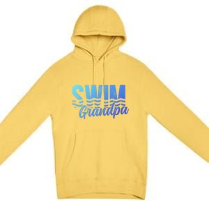 Swim Grandpa Of A Swimmer Grandfather Swimming Grandpa Gift Premium Pullover Hoodie