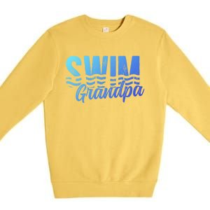 Swim Grandpa Of A Swimmer Grandfather Swimming Grandpa Gift Premium Crewneck Sweatshirt