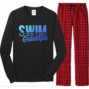 Swim Grandpa Of A Swimmer Grandfather Swimming Grandpa Gift Long Sleeve Pajama Set