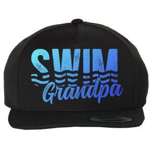 Swim Grandpa Of A Swimmer Grandfather Swimming Grandpa Gift Wool Snapback Cap