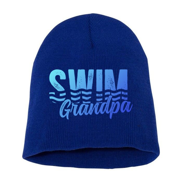 Swim Grandpa Of A Swimmer Grandfather Swimming Grandpa Gift Short Acrylic Beanie