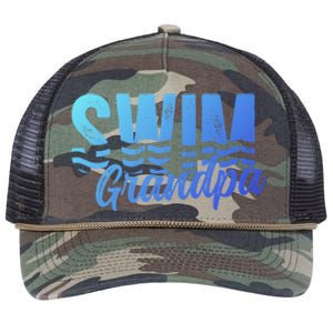 Swim Grandpa Of A Swimmer Grandfather Swimming Grandpa Gift Retro Rope Trucker Hat Cap