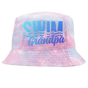 Swim Grandpa Of A Swimmer Grandfather Swimming Grandpa Gift Tie-Dyed Bucket Hat