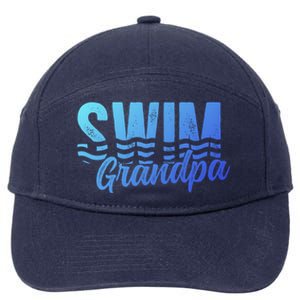 Swim Grandpa Of A Swimmer Grandfather Swimming Grandpa Gift 7-Panel Snapback Hat