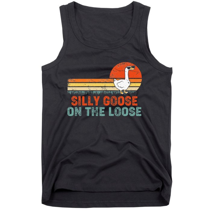 Silly Goose On The Loose Funny Vintage Silliest Goose Tank Top