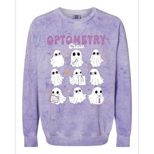 Spooky Ghost Optometry Crew Halloween Ophthalmic Optician Colorblast Crewneck Sweatshirt