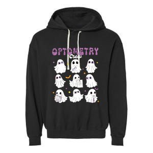 Spooky Ghost Optometry Crew Halloween Ophthalmic Optician Garment-Dyed Fleece Hoodie