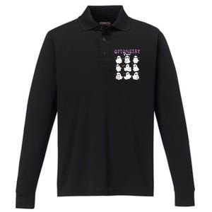 Spooky Ghost Optometry Crew Halloween Ophthalmic Optician Performance Long Sleeve Polo