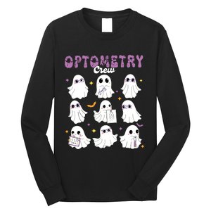 Spooky Ghost Optometry Crew Halloween Ophthalmic Optician Long Sleeve Shirt