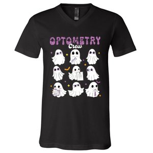 Spooky Ghost Optometry Crew Halloween Ophthalmic Optician V-Neck T-Shirt