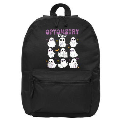 Spooky Ghost Optometry Crew Halloween Ophthalmic Optician 16 in Basic Backpack