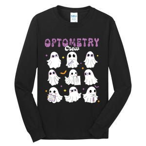 Spooky Ghost Optometry Crew Halloween Ophthalmic Optician Tall Long Sleeve T-Shirt