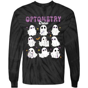 Spooky Ghost Optometry Crew Halloween Ophthalmic Optician Tie-Dye Long Sleeve Shirt